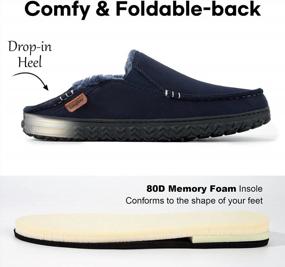 img 2 attached to Men'S LongBay Memory Foam Moccasin Slippers - Indoor/Outdoor Slip-On House Shoes