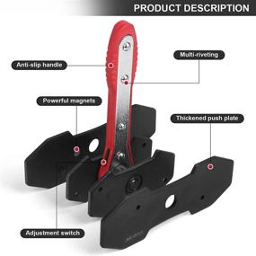 img 2 attached to 🔧 JMMRRR Automotive Brake Caliper Press Tool: Ratcheting Piston Tool with 360 Degree Swing, Steel Plates & Red Ratchet