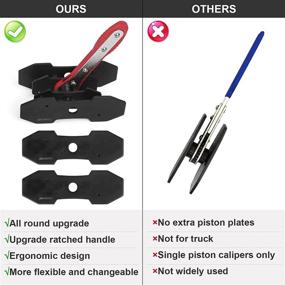 img 1 attached to 🔧 JMMRRR Automotive Brake Caliper Press Tool: Ratcheting Piston Tool with 360 Degree Swing, Steel Plates & Red Ratchet