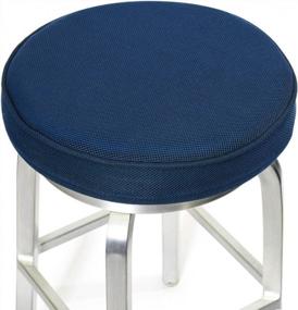img 4 attached to Bar Stool Cushions,Memory Foam Bar Stool Covers Round Cushion With Non-Slip Backing And Elastic Band By Shinnwa 12" Navy