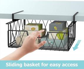 img 2 attached to Maximize Your Cabinet Space With Bextsrack Under Shelf Basket - 2 Pack Sliding Wire Rack For Kitchen And Pantry Storage.