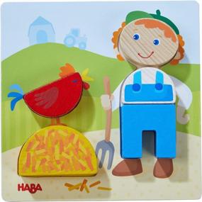 img 3 attached to Fun And Educational: HABA On The Farm Beginner Pattern Blocks Puzzle For Kids 18 Months+ Made In Germany