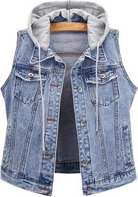 img 4 attached to Hixiaohe Womens Casual Distressed Sleeveless Women's Clothing : Coats, Jackets & Vests