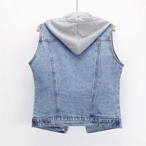 img 3 attached to Hixiaohe Womens Casual Distressed Sleeveless Women's Clothing : Coats, Jackets & Vests