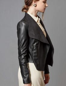 img 1 attached to Chic And Slim: Escalier Women'S Faux Leather Open Front Blazer Jackets
