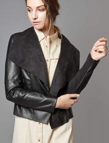 img 2 attached to Chic And Slim: Escalier Women'S Faux Leather Open Front Blazer Jackets