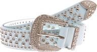 western rhinestone studded leather color women's accessories in belts logo
