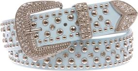 img 2 attached to Western Rhinestone Studded Leather Color Women's Accessories in Belts