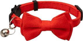 img 4 attached to 🐱 Gyapet Cat Collar with Bell Breakaway - Safety Bow Tie for Kittens, Puppies - Solid Color - Red - (1pc)