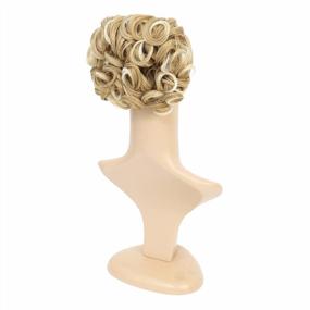 img 1 attached to Get Effortlessly Stylish With SWACC Blonde Mixed-27T613# Short Messy Curly Bun Extension - Easy-To-Stretch Hair Combs Clip For Chignon Tray, Ponytail, And Scrunchie Hairpieces