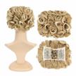 get effortlessly stylish with swacc blonde mixed-27t613# short messy curly bun extension - easy-to-stretch hair combs clip for chignon tray, ponytail, and scrunchie hairpieces logo