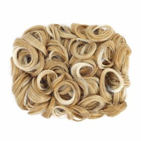 img 3 attached to Get Effortlessly Stylish With SWACC Blonde Mixed-27T613# Short Messy Curly Bun Extension - Easy-To-Stretch Hair Combs Clip For Chignon Tray, Ponytail, And Scrunchie Hairpieces
