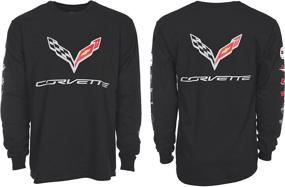 img 4 attached to JH DESIGN GROUP Men's Chevy Corvette C7 Long Sleeve Black T-Shirt: Front Back & Sleeve Logos in Focus