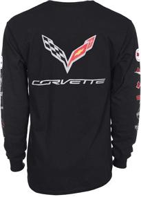 img 2 attached to JH DESIGN GROUP Men's Chevy Corvette C7 Long Sleeve Black T-Shirt: Front Back & Sleeve Logos in Focus