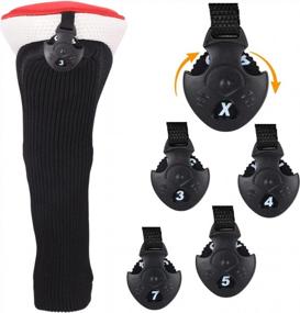 img 3 attached to Полный комплект черных чехлов для клюшек для гольфа для идеальной защиты и стиля на поле