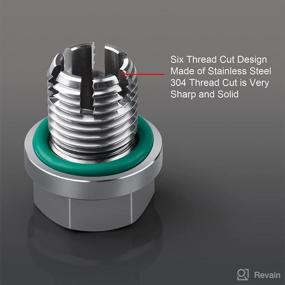img 3 attached to DEEFILL M14.1-1.5 x 15mm Oversize Piggyback Oil Drain Plug: Stainless Steel Self Tapping Thread Repair Kit for Oil Pan