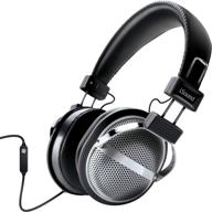 🎧 isound hm-270: premium wired stereo headphones with inline mic & volume control, 40mm deep bass drivers-6ft cable, black (dghp-5526) логотип