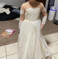 img 1 attached to Abaowedding Kids Trailing Gowns with Lace Embroidery and Sheer Long Sleeves review by Jeff Clites
