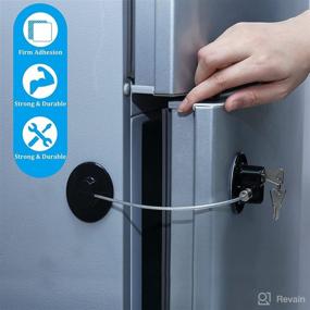 img 1 attached to 🔒 Black Fridge Lock - Child Safety Cabinet Lock for Kitchen Appliance, Freezer and Openable Furniture - Includes 8 Keys