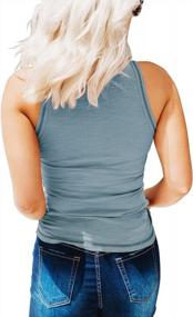 img 2 attached to Stay Cool & Stylish: Women'S Sleeveless Henley Tank Tops Perfect For Summer!