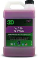 3d wash n wax car wash soap - ph balanced, easy rinse, scratch free soap with wax protection - ultimate 1 gallon solution for a pristine car shine logo