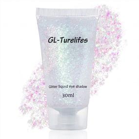 img 4 attached to Sparkle All Day Long With GL-Turelifes 30Ml Sequins Chunky Glitter Liquid Eyeshadow And Body Gel: Perfect For Festivals, Parties And Everyday Makeup (#01 White)
