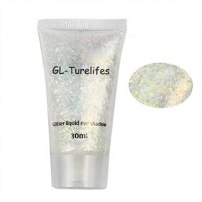 img 3 attached to Sparkle All Day Long With GL-Turelifes 30Ml Sequins Chunky Glitter Liquid Eyeshadow And Body Gel: Perfect For Festivals, Parties And Everyday Makeup (#01 White)