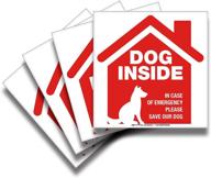 🐾 set of 4 dog inside alert signs stickers – 5x5 inch – high-quality self-adhesive vinyl, ultimate protection against uv, weather, scratches, water and fading – ideal for indoor and outdoor use logo