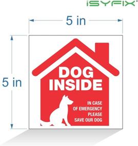 img 3 attached to 🐾 Set of 4 Dog Inside Alert Signs Stickers – 5x5 Inch – High-Quality Self-Adhesive Vinyl, Ultimate Protection Against UV, Weather, Scratches, Water and Fading – Ideal for Indoor and Outdoor Use