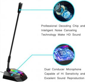 img 1 attached to Granvela USB Gaming Microphone With Mute Button And RGB LED Indicator For Gaming, Office, And Home Use - Taidu Desktop Omnidirectional Condenser Microphone