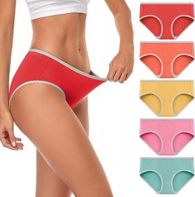 img 4 attached to Women'S Cotton Underwear Mid Rise Full Briefs Breathable 5 Pack Plus Size Panties For Ladies