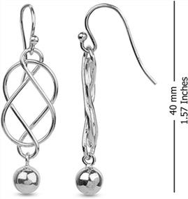img 2 attached to LeCalla 925 Sterling Silver Linear Dangle Earrings: Timeless Lightweight Jewelry For Women And Girls