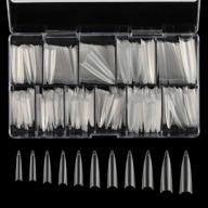 600 прозрачных акриловых кончиков для ногтей средней длины с коробкой - sharp false nail art tips for easy coffin nails в салоне от yimart логотип