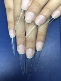 img 2 attached to 600 Clear Acrylic Medium Long Stiletto Nail Tips With Box - Sharp False Nail Art Tips For Easy Coffin Nails At Salon From YIMART