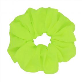 img 1 attached to MIAIULIA 80S Neon Hair Ties Fluorescent Scrunchies Sequin Scrunchie Solid Elastic Hair Scrunchy Chiffon Sparkly Rubber Hair Bands Ponytail Scrunchy (Fluorescent2)