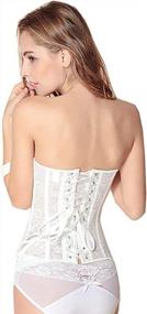 img 3 attached to Women'S Steampunk Punk Rock Faux Leather Buckle Up Corset Bustier Basque Top By YIANNA