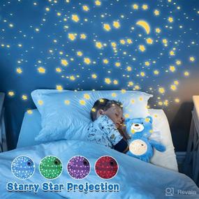 img 2 attached to 🐻 Stuffed Bear Newborn Toy with White Noise Machine, Starry Sky Projection Night Light, and Soft Music – Calming Doll as Baby Soother Gift for Boys & Girls; Perfect for Woodland Baby Shower & Christmas