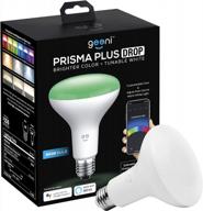 geeni prisma drop br30 led smart light bulb, tunable & dimmable rgbw wifi bulb, 2700k-6500k color temperature range, no hub required, compatible with alexa & google assistant (1 pack) logo