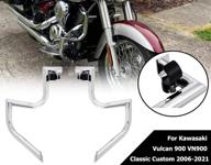 silver kinglemc highway crash bar engine guard for 2006-2021 kawasaki vulcan 900 vn900 classic custom логотип