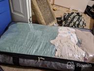 img 1 attached to 📦 Organize and Store with Onlyeasy Foldable Underbed Bags - 2 Pack Linen-Like Black Storage Bags with Clear Window, 4 Handles, and Zipper Closure, Perfect for Blankets, Clothes, and Comforters, 100x50x15cm, MXAUBBP2 review by Nick Howard