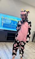 img 1 attached to Kids Animal Costume Girls Pajamas: CALANTA Cow Onesie One Piece Cosplay Halloween Christmas Plush Sleepwear review by Jeremy Edwards
