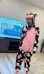 img 6 attached to Детский костюм животного, пижама для девочек: CALANTA Cow Onesie One Piece, косплей, Хэллоуин, Рождество, плюшевая одежда для сна