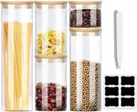 organize your pantry with luvan's 5-pack glass jars with bamboo lids for snacks, cereal, and pasta logo