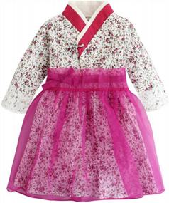 img 4 attached to Adorable And Authentic: PAUBOLI Baby Girl'S Long Sleeve Korean Hanbok Dress