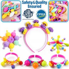 img 1 attached to FUNZBO Snap Pop Beads For Girls - Kids Jewelry Making Kit For DIY Bracelets, Necklaces, Hairbands And Rings - Art And Craft Kit For Creative Play - Ideal For Girls Aged 3-8 Years Old