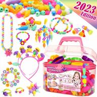 funzbo snap pop beads for girls - kids jewelry making kit for diy bracelets, necklaces, hairbands and rings - art and craft kit for creative play - ideal for girls aged 3-8 years old logo
