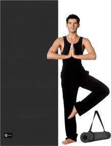 img 4 attached to CAMBIVO Yoga Mat For Women And Men, Extra Long And Wide Exercise Mat(84" X 30" X 1/4 Inch), Large Non Slip Workout Mat For Yoga, Pilates, Fitness, Barefoot Workouts, Home Gym Studio
