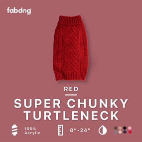 img 3 attached to Fabdog Super Chunky Knit Turtleneck Dog Sweater - Red (16 inches)