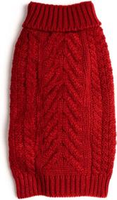 img 4 attached to Fabdog Super Chunky Knit Turtleneck Dog Sweater - Red (16 inches)