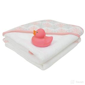 img 2 attached to 👶 Soft and Cozy 2 Pack Baby Hooded Towel Set with Pink Trim - Perfect for Bath Time!